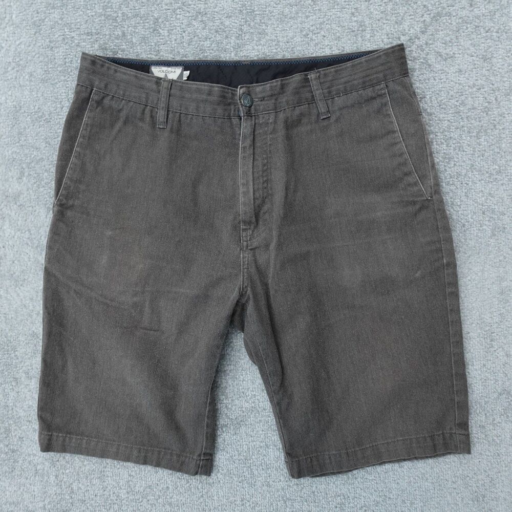 Volcom Shorts Mens 32 Gray Chino Corpo Class Skateboard Casual Outdoor Faded